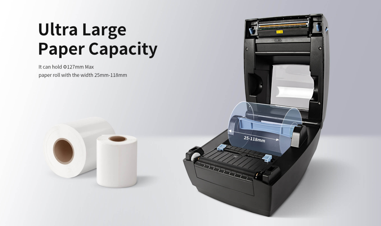 Impressora de etiquetas de transporte térmico idprt SP420 com um compartimento de papel grande.png